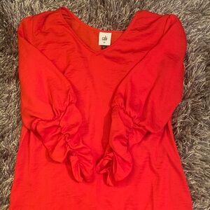Vibrant Red CAbi Aurora Top #5709 XS